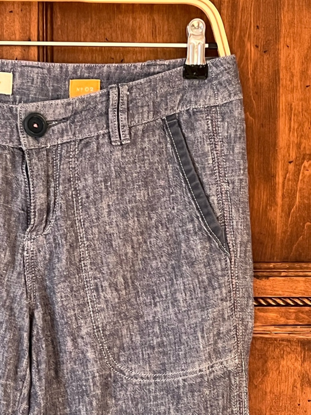 Pilcro & The Letterpress blue linen blend wide leg chambray pants |Size 2 - Picture 12 of 17